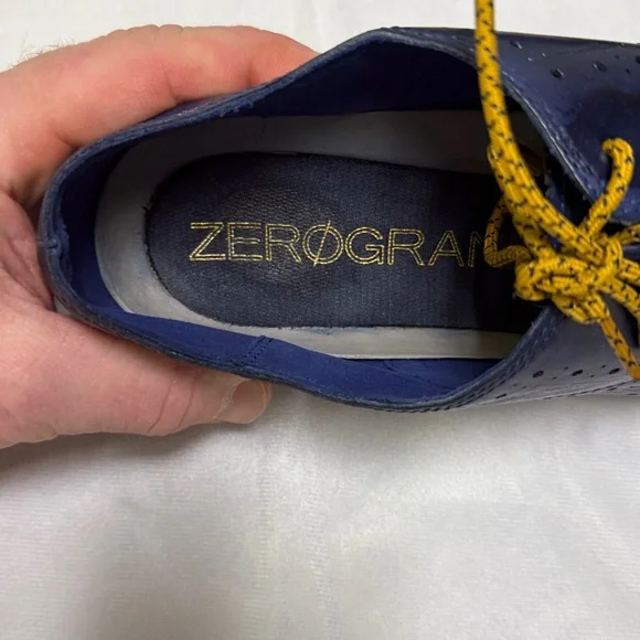 Cole Haan Shoes woman’s 10 Blue Leather Oxford Wingtip ZeroGrand OS Casual - Picture 2 of 4